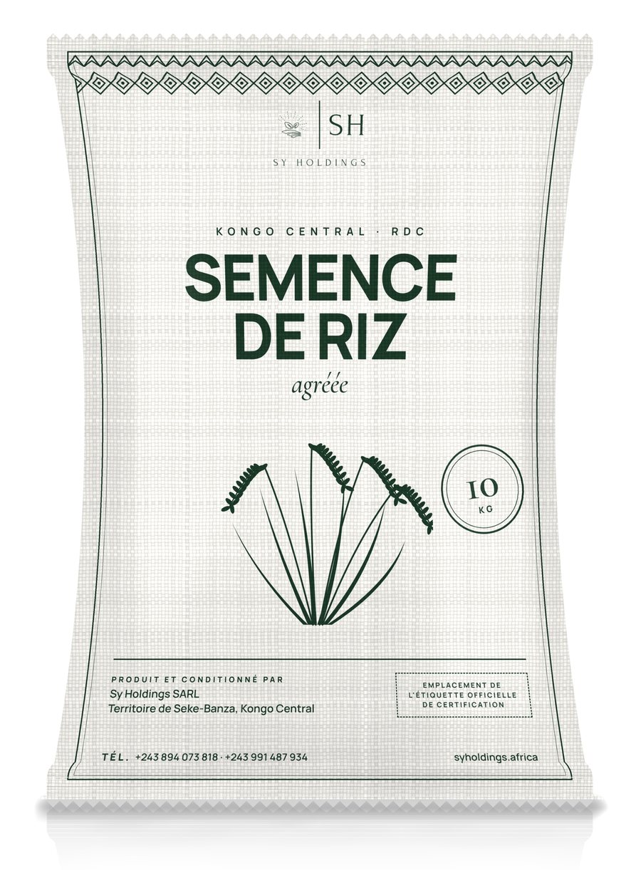 Sac de semence de riz Sy Holdings en polypropylène tissé, imprimé en vert